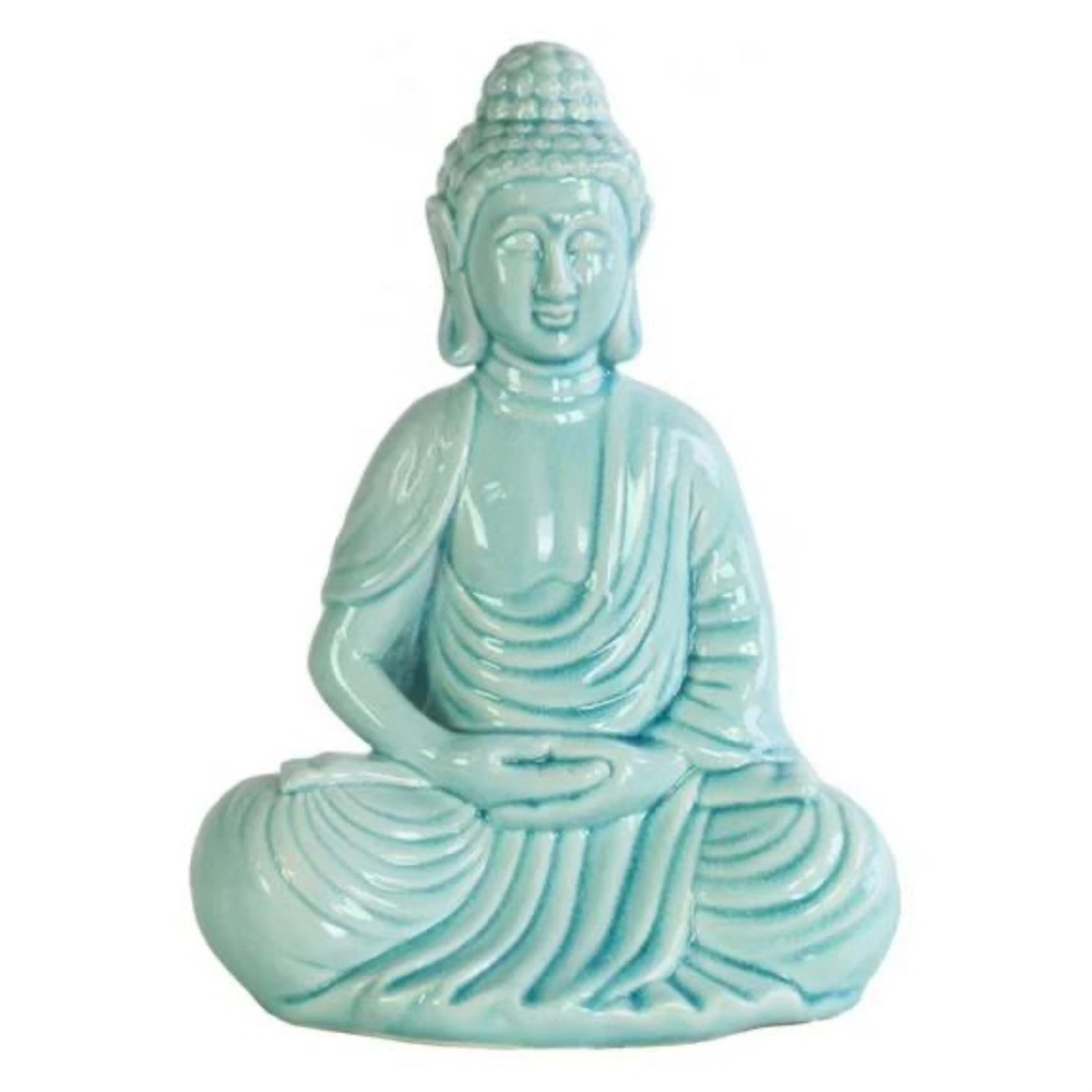 Urban Trends Dhyana Mudra Rounded Ushnisha Ceramic Meditating Buddha